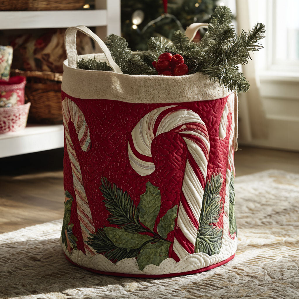 Cesta de Ropa Acolchada de Navidad